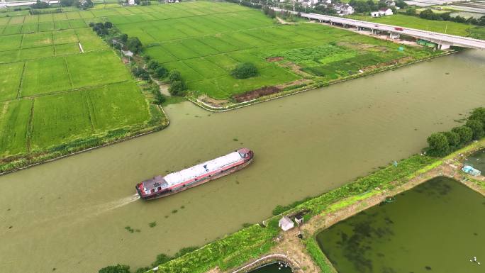 京杭大运河内河物流运输航拍4K御三3