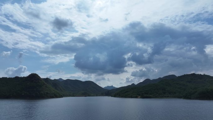 河北易水湖景区航拍水库超清景色