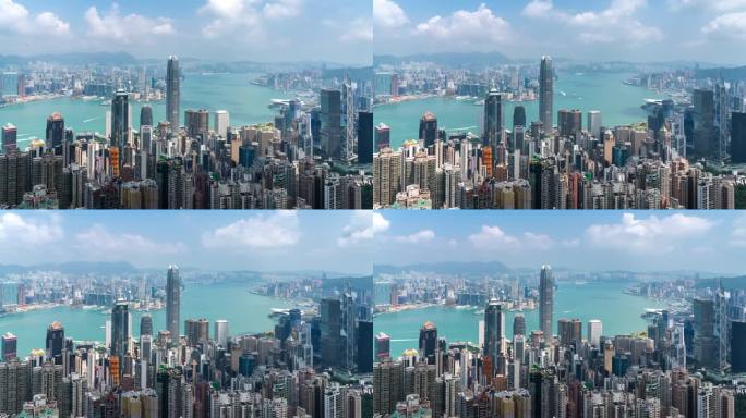 【商用4K】香港太平山蓝天白云光影大气