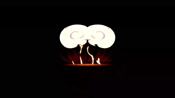 卡通烟雾爆炸蘑菇云