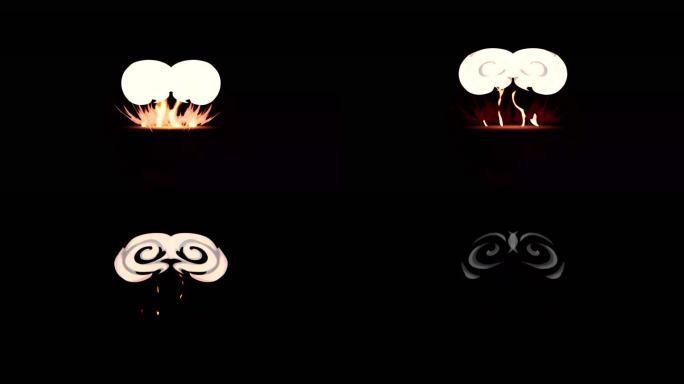 卡通烟雾爆炸蘑菇云