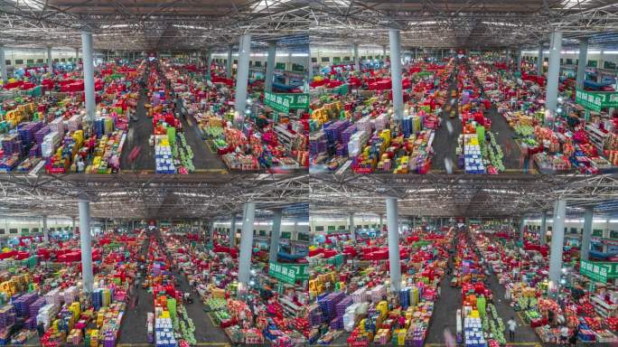水果批发市场8K延时