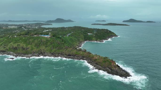 航拍泰国普吉岛本岛及周边海岛自然风光