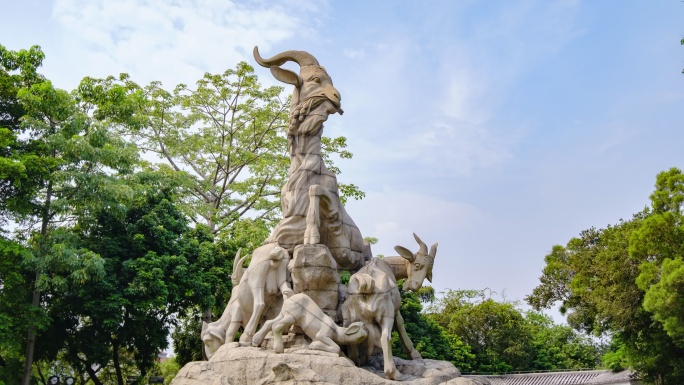 广州地标 五羊雕塑 越秀公园 延时