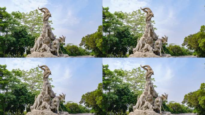 广州地标 五羊雕塑 越秀公园 延时