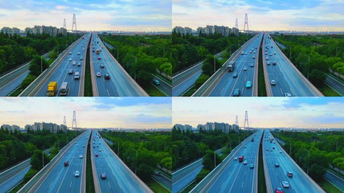上海外环高速路/上海高架桥4K航拍