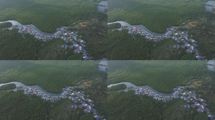 泰国攀牙Samed Nang Chee河鸟瞰图