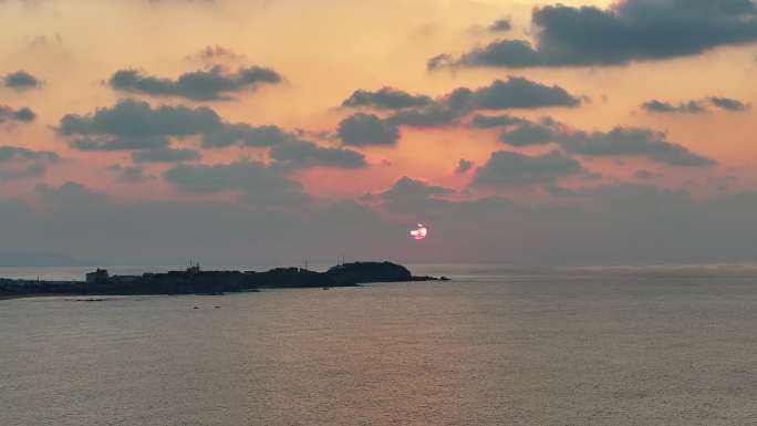 威海国际海水浴场金海湾栈桥晚霞落日合集