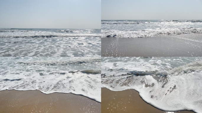 海边沙滩，海浪，第一长沙滩龙海天