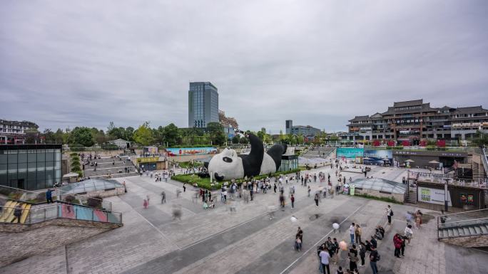 四川省都江堰市仰天窝广场大景云涌延时