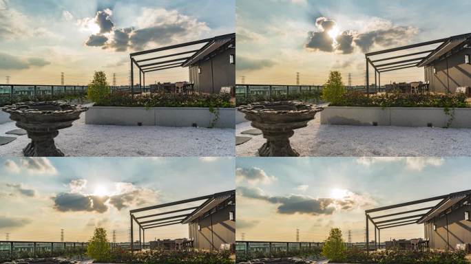 顶楼延时摄影4K高清耶稣光光影