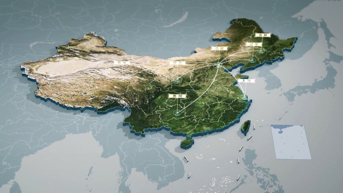 中国地图辐射真实地表