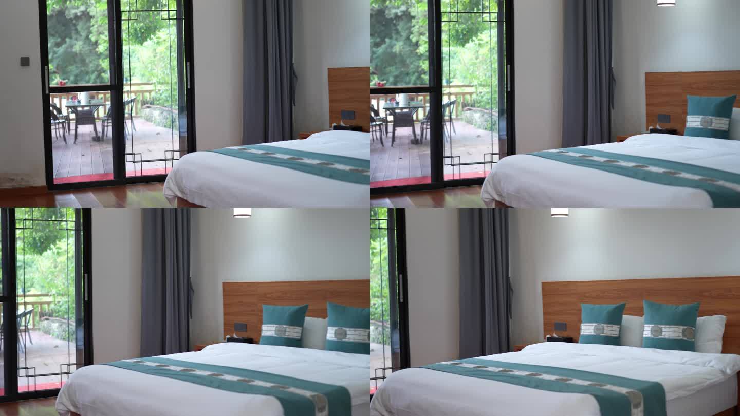 4K实拍，广州民宿个性化干净的客房房间。