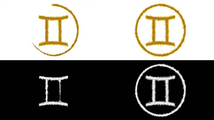 [M]墨绘生肖符号-双子座符号