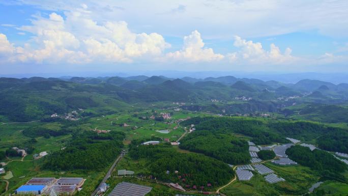 航拍美丽乡村新农村面貌全景