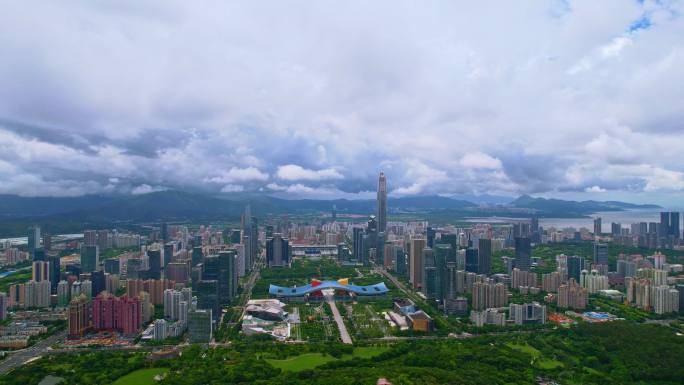 深圳城市繁华现代都市大景商业写字楼