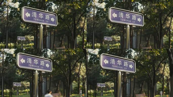 清华大学路牌 Tsinghua Road