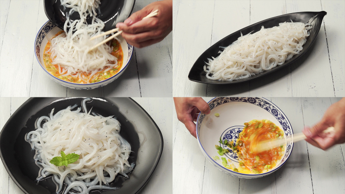 特色中餐小银鱼炒蛋烹饪过程