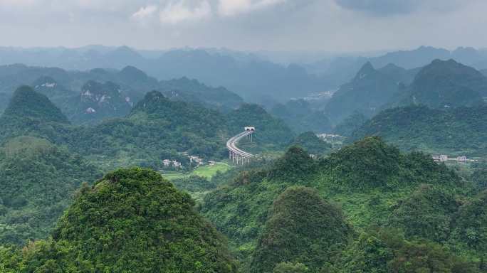 航拍广西通灵大峡谷自然风光