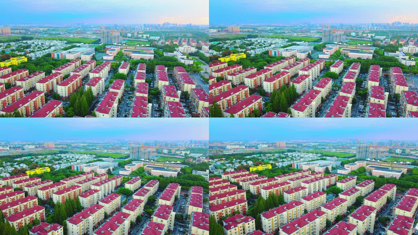 上海徐汇区华泾镇小区别墅全景4K航拍