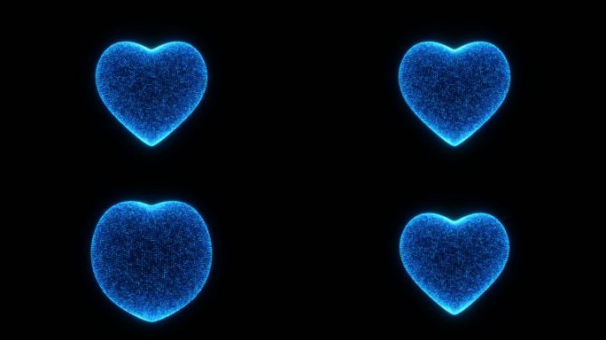 红色心形跳动粒子