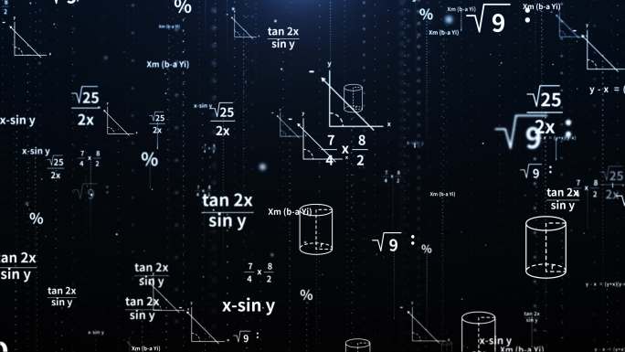 4K数学公式上升粒子背景