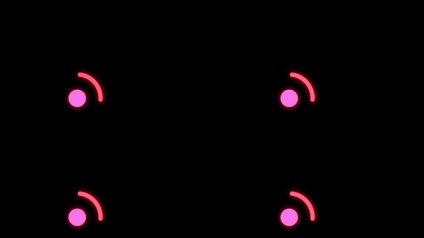 红色wifi信号动画。动画网络信号动画黑色。