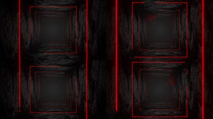 红对黑圆锯隧道背景VJ循环动画在4K