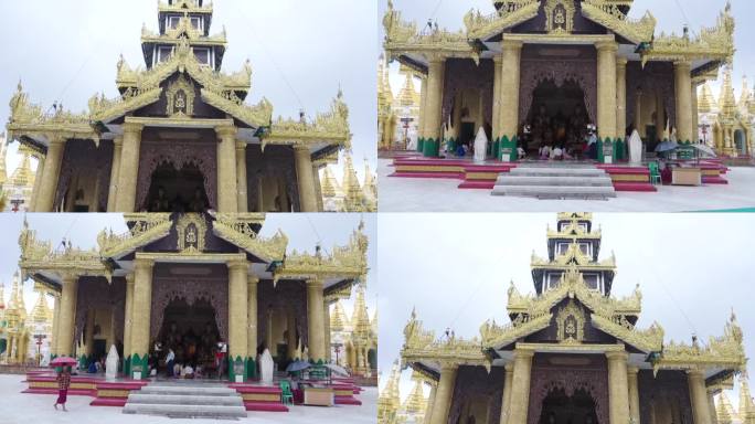 平价素材-缅甸仰光大金塔佛教风光