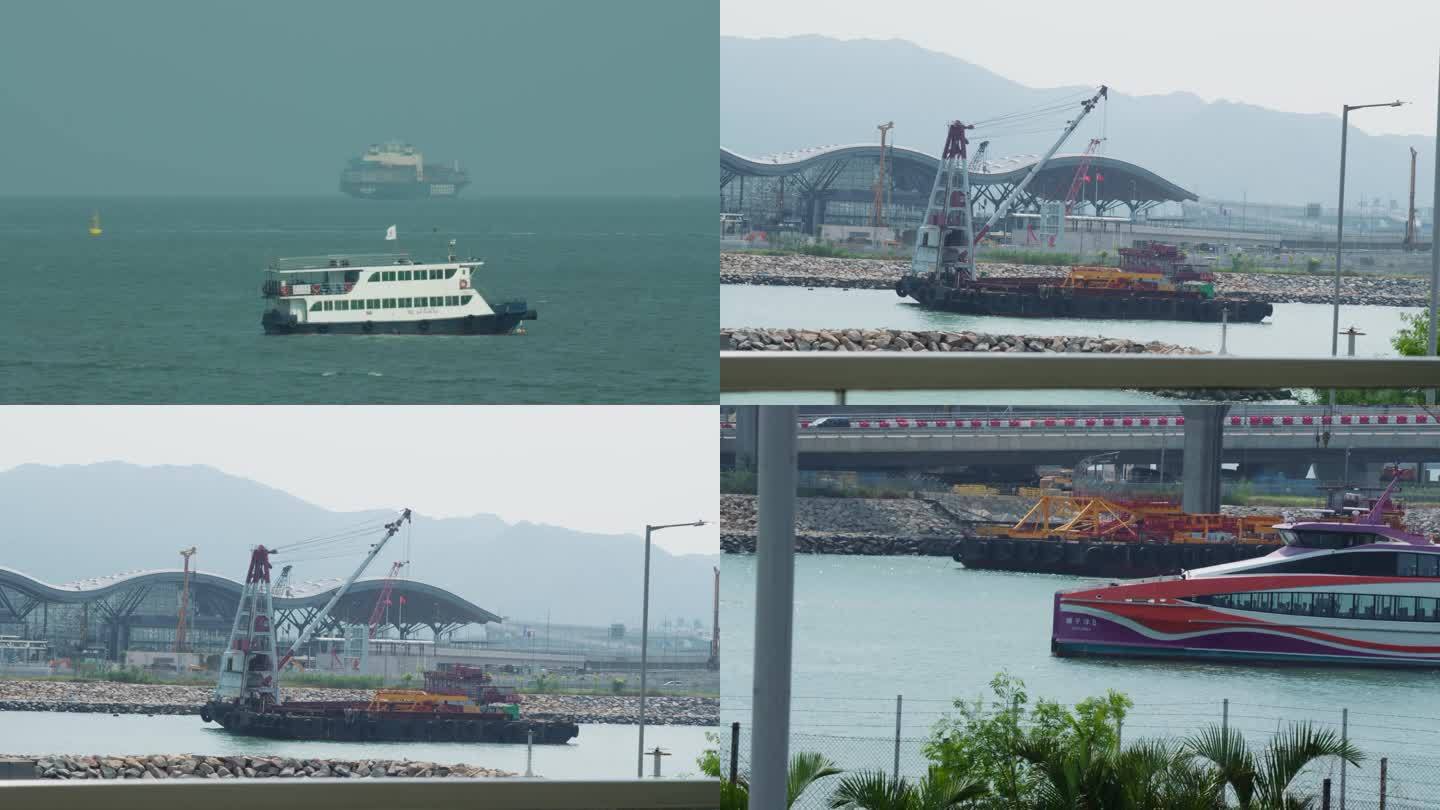 香港机场海湾的船