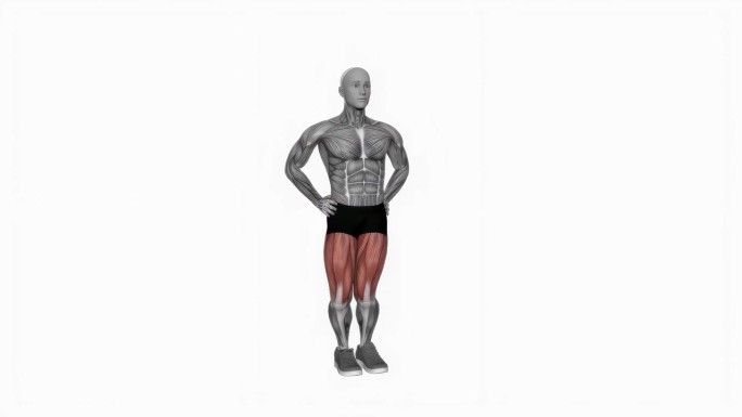 圆圈膝盖伸展健身运动锻炼动画男性肌肉突出演示4K分辨率60 fps