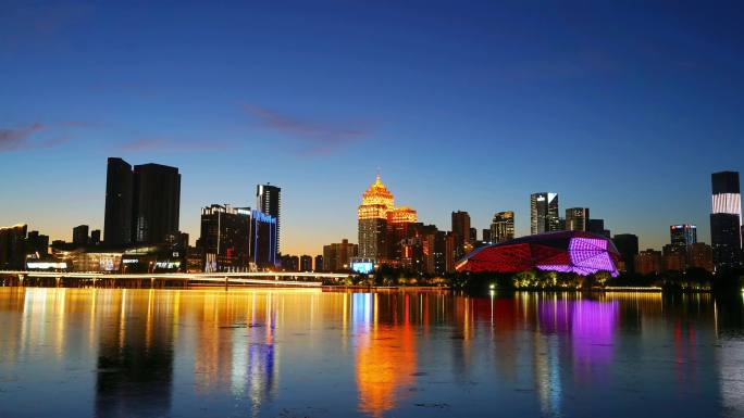 浑河夜景 沈阳夜景 沈阳夜景延时