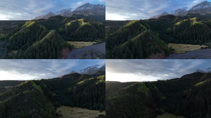 甘肃 张掖 马蹄寺 祁连山 航拍