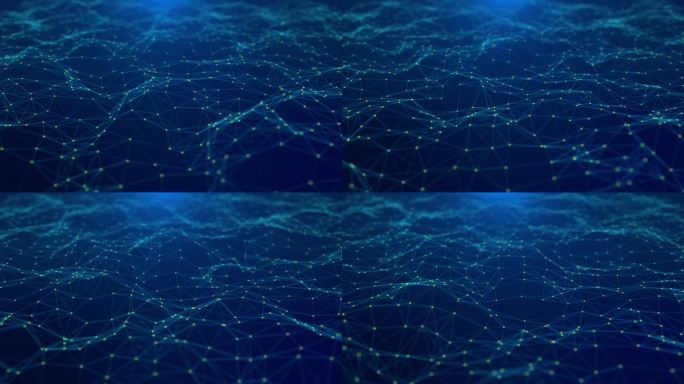蓝色数字波浪线背景。大数据商业科技网络网格粒子互联。