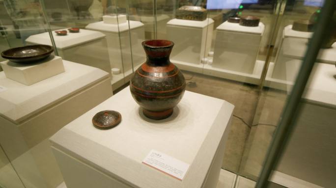 博物馆实拍马王堆汉墓文物展示现场素材