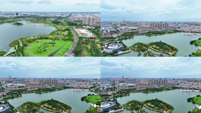4K-江苏南通海安市城市航拍