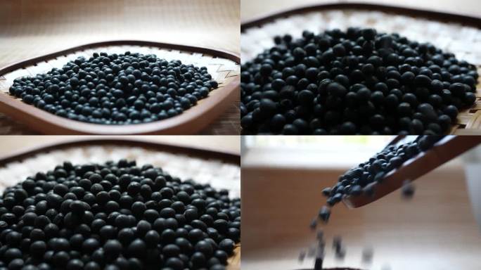 黑豆 黑豆落下 黑色的豆子 健康饮食