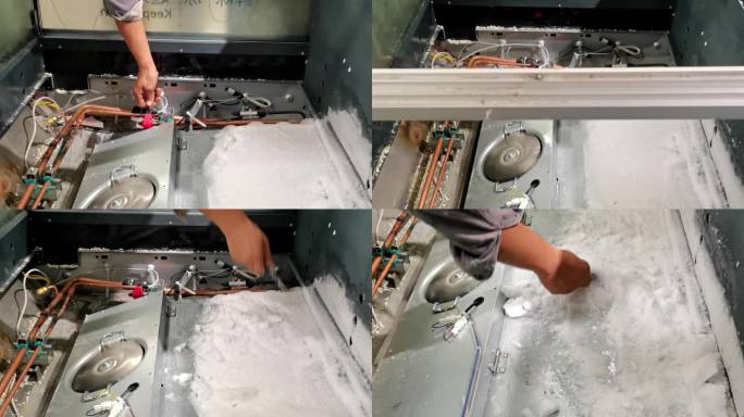 制冷维修工，维修冰柜膨胀阀高温，除霜