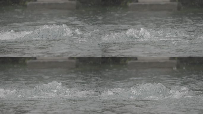 4K120雨中趵突泉 月牙泉