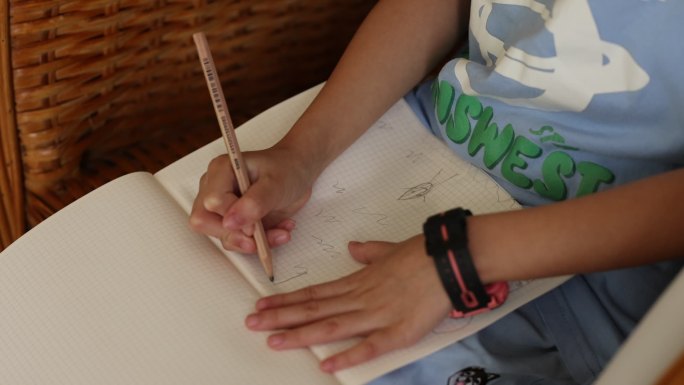 小孩画画铅笔画勾线起稿油画布线条画儿童画