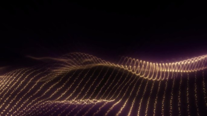抽象奢华，优质闪闪发光的金色粒子网格运动背景漂浮在网络空间循环背景
