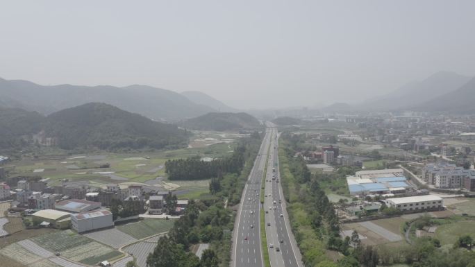 高速公路车流航拍