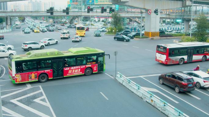 重庆街头交通车流延时