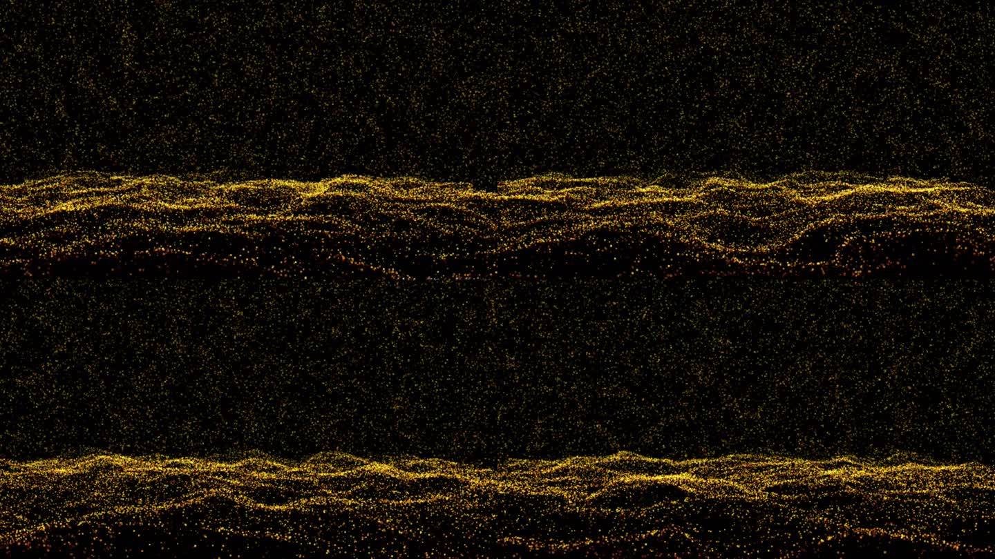 抽象金色粒子波纹滚动