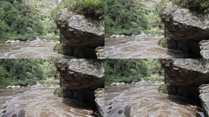 马格达莱纳河在埃斯特雷科德马格达莱纳的一个狭窄的缺口中被挤压，形成了激流，这是哥伦比亚圣奥古斯丁附近