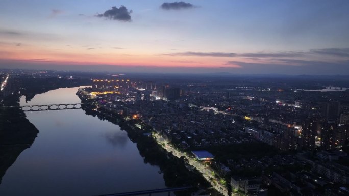 v城市夜景航拍