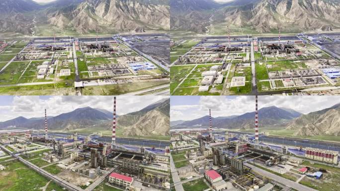 青海煤化工业区 大烟囱 大型中国工业园区