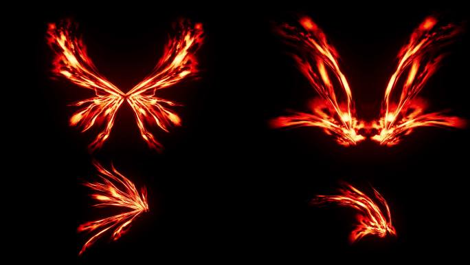 火焰翅膀 火焰元素 光翼  透明通道