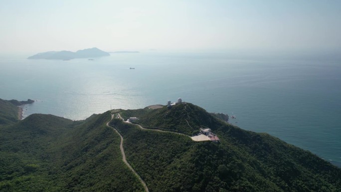 深圳天文台鸟瞰图深圳西涌海滩大海边海岸线