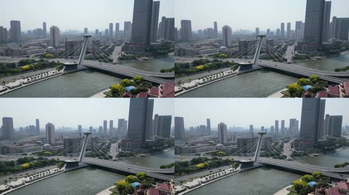 航拍天津赤峰桥
